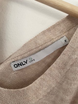Jersey fino escote V beige