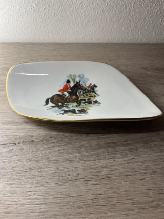 Piatto Decorativo Porcellana Bavaria Caccia