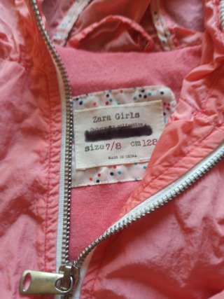 Parka Zara Kids niña entretiempo rosa talla 7-8