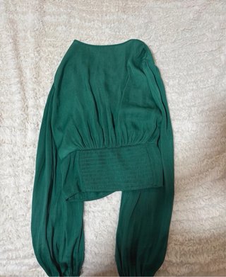 Blusa verde mujer manga larga
