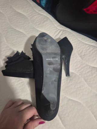 Zapatos de fiesta negros con tacón sin estrenar