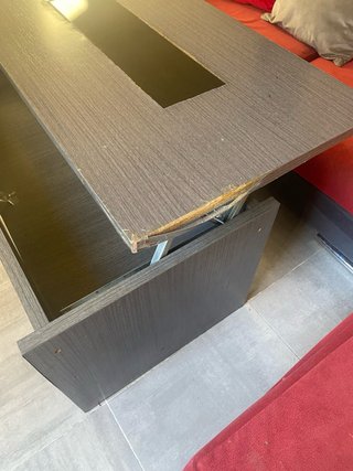 Sofa con puffs, mesa, mueble TV y modulos superior
