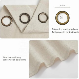 Cortinas beige semitransparentes