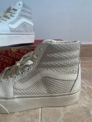 Vans Piel Talla 39 Beige/Blanco
