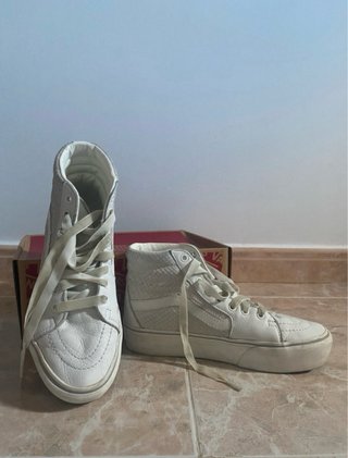 Vans Piel Talla 39 Beige/Blanco