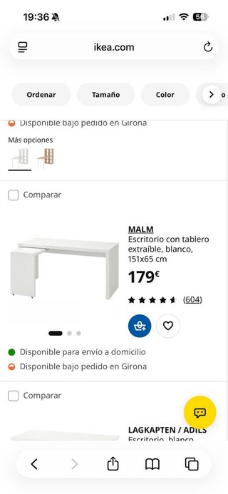 Escritorio con tablero extraíble 151x65cm