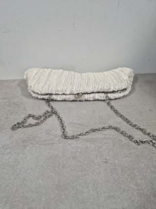 Bolso de fiesta plateado y blanco