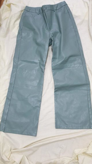 Pantalón polipiel forrado mujer