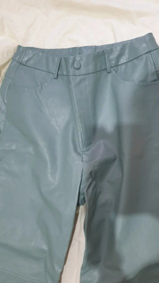 Pantalón polipiel forrado mujer