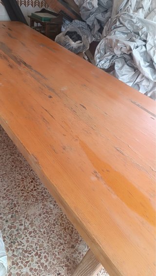 Mesa de madera maciza rústica