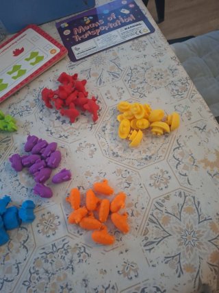 Juego Montessori 15 fichas de transporte