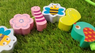 Juguete de madera para enhebrar piezas