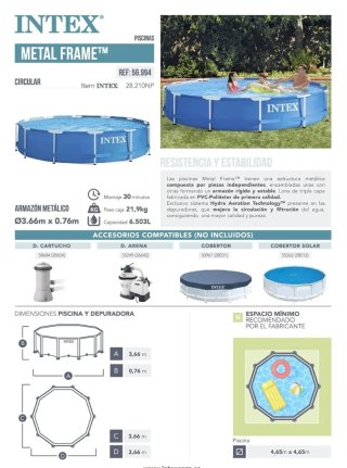 Piscina desmontable Intex con escalera