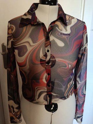 Blusa tul/mesh multicolor Stradivarius
