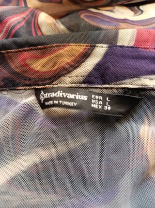 Blusa tul/mesh multicolor Stradivarius