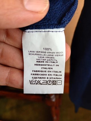 Jersey Gran Sasso azul lana virgen