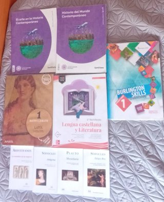 Lote de libros de texto para 1º de Bachillerato.