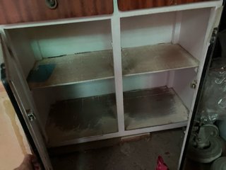 Mueble Alacena Madera y Metal Blanco