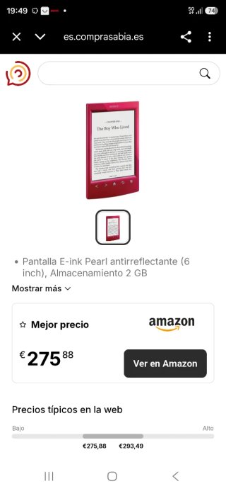 Sony e-reader rosso