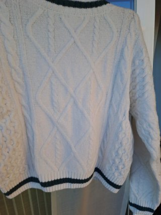 Jersey pico Subdued blanco y verde talla M
