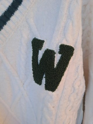 Jersey pico Subdued blanco y verde talla M