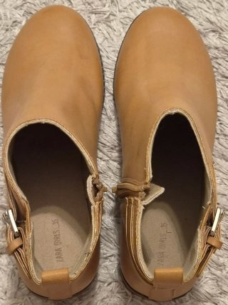 Botines Zara Girls camel talla 35 con hebillas