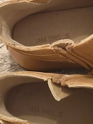 Botines Zara Girls camel talla 35 con hebillas