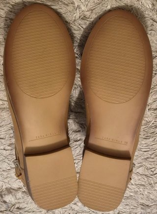 Botines Zara Girls camel talla 35 con hebillas