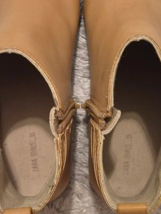 Botines Zara Girls camel talla 35 con hebillas