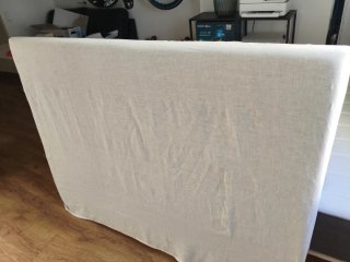 Cabecero tapizado de tela gris 160x120 cm