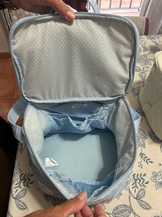 Neceser bebé beige y azul