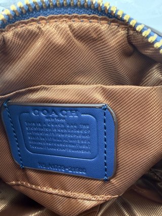 Bolsa Coach Azul e Dourada
