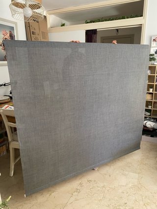 Estor gris grande de tela