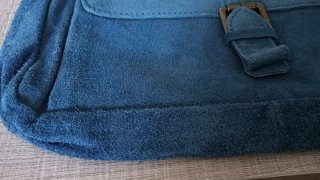 Bolso azul de ante