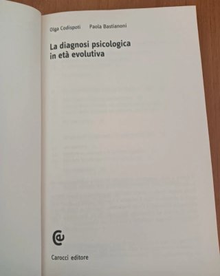 Libro. La diagnosi psicologica in età evolutiva.