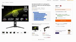 Monitor Gaming MSI MAG 321CUPDF 31.5 4K 160Hz