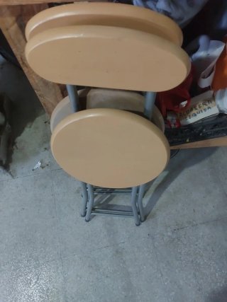 Taburetes plegables madera y metal