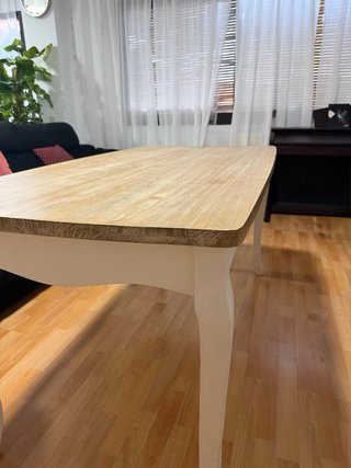 Mesa Vintage Madera Blanca y Marrón