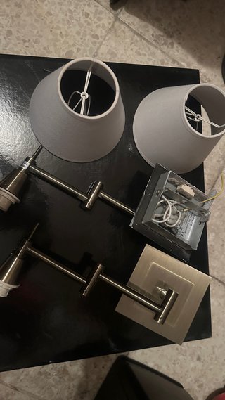Apliques de pared dorados y grises metal