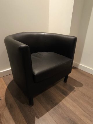 Butaca Ikea Negra Piel Sintética