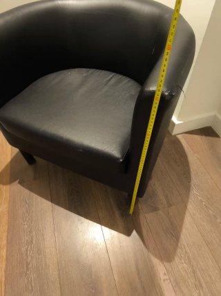 Butaca Ikea Negra Piel Sintética