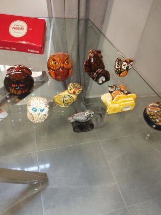 Lote de búhos de cerámica decorativos
