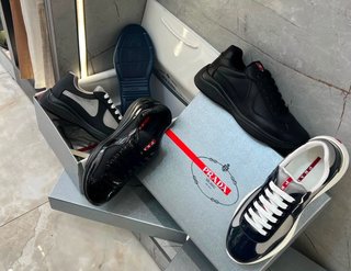 Zapatillas Prada America's Cup Negras y Blancas