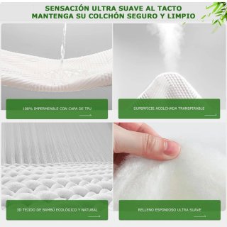 Protector de cama bambú impermeable