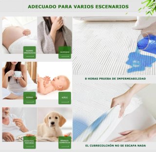 Protector de cama bambú impermeable