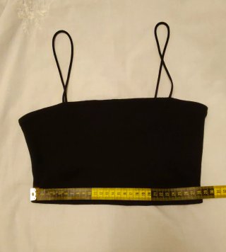 Top canalé negro tirantes finos Talla XS