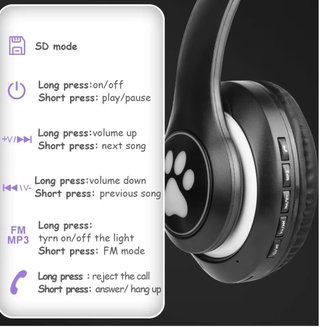 Auriculares Bluetooth Orejas Gato