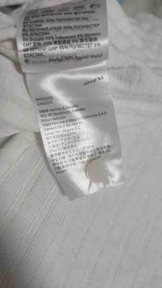 Chaqueta fina H&M Acanalada Blanca T. M