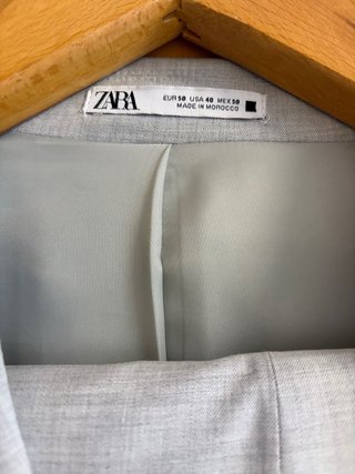 Traje Zara Gris Hombre Un Solo Uso