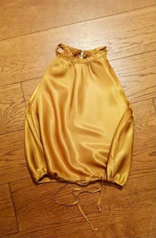 Top raso oro bronzo stile vintage Y2K